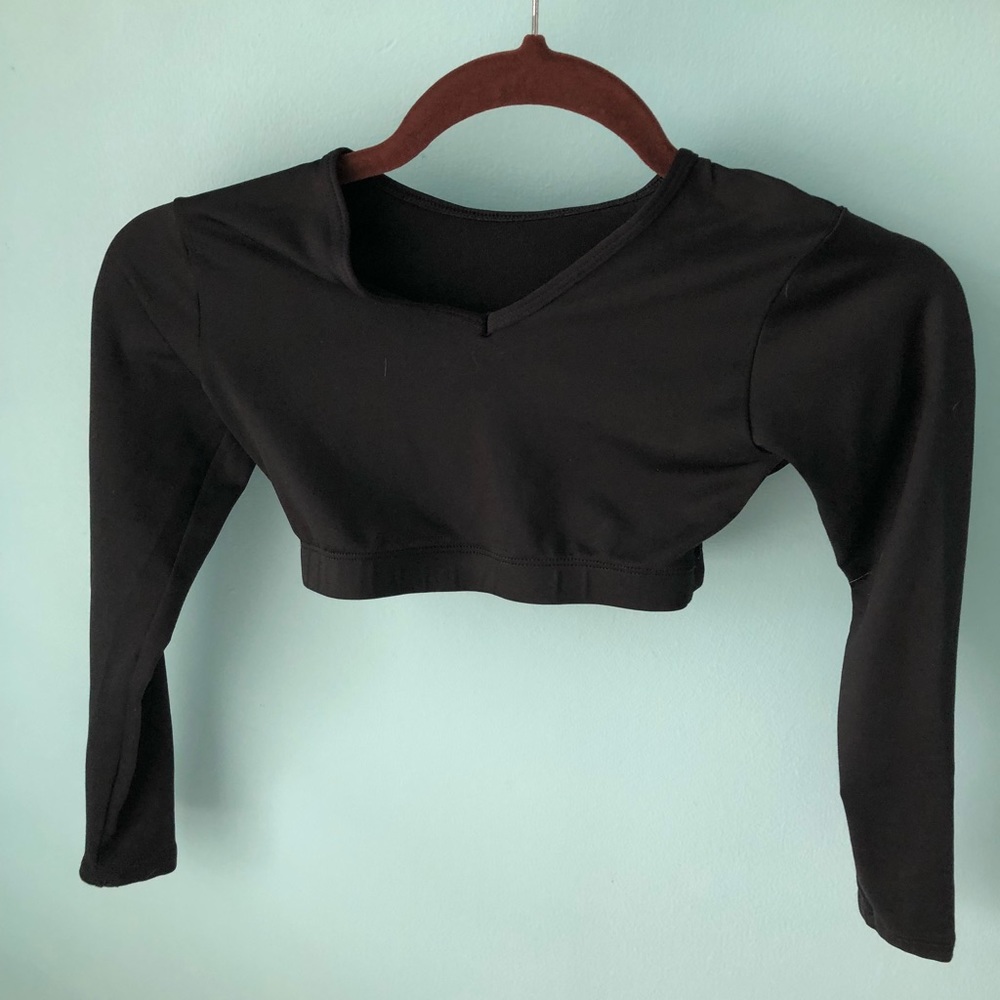 Youth medium Black Varsity crop top